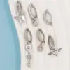 Wholesale 1 Piece 316 Stainless Steel Alloy Resin Rhinestones Glass Belly Rings Heart Shape Wings Butterfly White Gold Plated Unisex