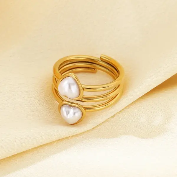 Wholesale Elegant Open Heart Flower Stainless Steel Ring For Women New Style Sweet Fashion Jewelry Accessory Versatile All Seasons