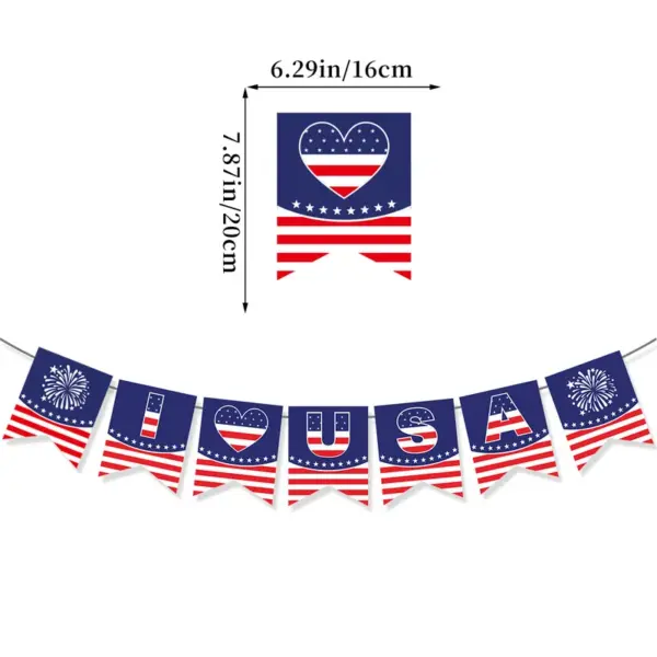 Wholesale American Independence Day Party Decoration Triangle Flag Custom Banner Decoration Festive Atmosphere Party Supplies