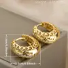 Wholesale Geometric Inlay Earrings For Women In Copper With KC Golden Plated Water Plating And Zircon Inlay