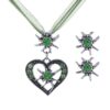 oly-149131a7958f4c4b9a6618b7298d75d1 Wholesale Alloy Vintage Diamond-Studded Heart Necklace Set with Beer Festival Edelweiss Design