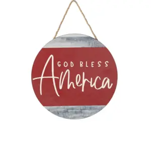 Round Independence Day Hanging Sign B