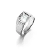 Wholesale Geometric Women’s Rings In 304 Stainless Steel With Waterproof Non Tarnish PVD Coated White K Plated Finish And Zircon Inlay