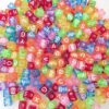 oly-14a413bcf7e7724b4f484c9362c1fa83 Wholesale 6*6mm square letter beads transparent white acrylic beads loose beads beaded handmade materials DIY jewelry accessories