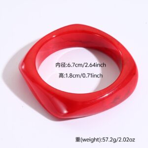 47# bracelet-big red-square-wide side