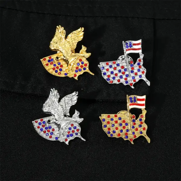 oly-14b45ed6dec223135ae687b40426c540 Wholesale Cartoon Pinback Badge Metal Pin With Artificial Rhinestones Featuring Stamping Craft In Multicolor