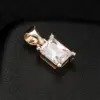 Wholesale Square Copper Pendant With 14K Real Gold Plating And Zircon Inlay In New Style