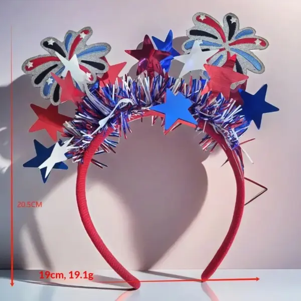 Wholesale 71st American Blue White Red Fireworks Headband Flag Party Decoration Headwear Unisex Rainbow