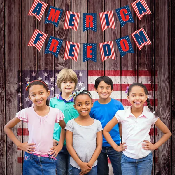 Wholesale American Independence Day Flag Decorations Festival Scene Bunting Banner Decoration Accessories Paper Home Decoration Props