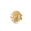 Wholesale Vintage Pearl Sunflower Ring French Style Stainless Steel Titanium Steel 18K Gold Plated Jewelry Accessories For Women