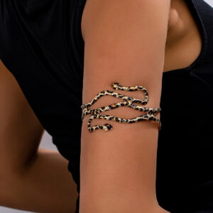 Wholesale 1 Piece Fashion Personality Cross Border Metal Leopard Irregular Snake Arm Ring Women Wear for Multiple Occasions