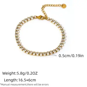 Gold / adjustable / 1 Piece White Bracelet
