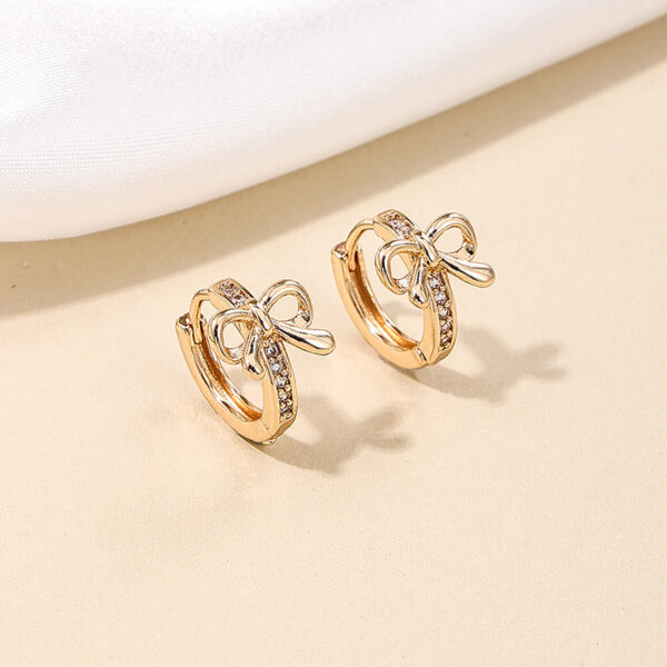 Wholesale trend summer flash diamond bow summer cherry earrings all-match daily commuter ladies earrings