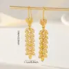 Wholesale Women’s Electroplated Grain Drop Earrings In 14K Real Gold Plated Copper With Zircon Inlay And UV Plating