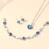 Wholesale 925 Sterling Silver Heart Necklace For Women With Austrian Crystal Pendant Cross Jesus 3D Printed Fashion Collarbone Chain Jewelry