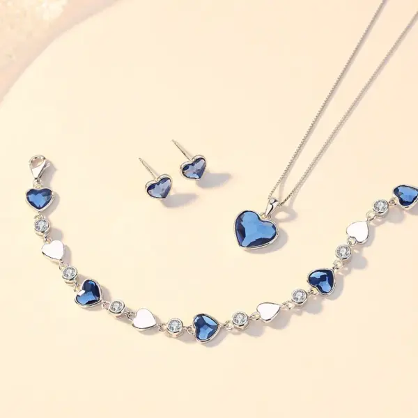 Wholesale 925 Sterling Silver Heart Necklace For Women With Austrian Crystal Pendant Cross Jesus 3D Printed Fashion Collarbone Chain Jewelry