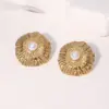 Wholesale PVD Coated Real Gold Plated 18K Gold Irregular 304 Stainless Steel Elegant Sweet Simple Style Waterproof Non Tarnish Ear Studs