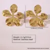 oly-152abe575d0303a6caaf48ad2e9bee7a Wholesale 201 Stainless Steel 304 Stainless Steel Horns Flower Electroplating Stone-Free Imitation Gold French Style Sweet Asymmetrical Ear Studs