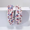 Wholesale Pearl Rhinestone Bow Hairband Striped Independence Day Stars American Hair Accessories Flag Hairband