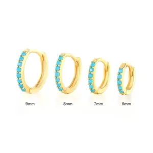 Gold Blue Turquoise 7mm