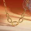 Wholesale Two Tone Irregular Jewelry Set For Women With 18K Real Gold Plated 304 Stainless Steel And PVD Coated Paperclip Chain