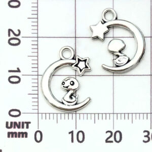 1 ancient silver moon star snake-0.8g-18*14mm-21483