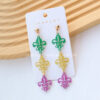oly-15683d721a71c8eb3a3f06bdc6290f4a Wholesale Carnival acrylic gold green purple mask earrings MARDI GRAS party earrings holiday earrings