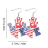 Wholesale 1 Pair Retro Bow Knot Boots Wood Drop Earrings
