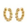 Wholesale 1 Pair Ig Style French Style Simple Style Leaves Twist Plating Inlay Copper Zircon 18k Gold Plated Ear Cuffs
