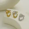 Wholesale Summer Ladies Geometric Lines Stainless Steel Ring Adjustable Size Vacuum Plated 18K Gold Elegant French Style Jewelry Accessory