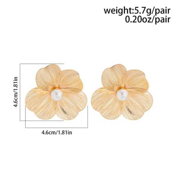 Wholesale 1 Pair Elegant Lady Streetwear Flower Ginkgo Leaf Plating Inlay Alloy Imitation Pearl Drop Earrings Ear Studs