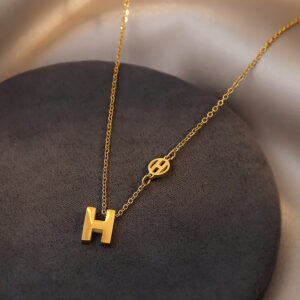 H Letter Titanium Steel Necklace