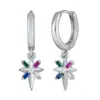 Wholesale 1 Pair Ethnic Style Color Block Copper Inlay Zircon Drop Earrings