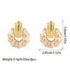 Wholesale Elegant Shell Shaped Enamel Drip Oil Non-Fading Earrings For Women Fashionable Luxury Stainless Steel Jewelry