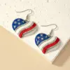 Wholesale Jewelry Ig Style Retro Commute Pentagram Heart Shape American Flag Alloy Artificial Gemstones Plating Inlay Drop Earrings