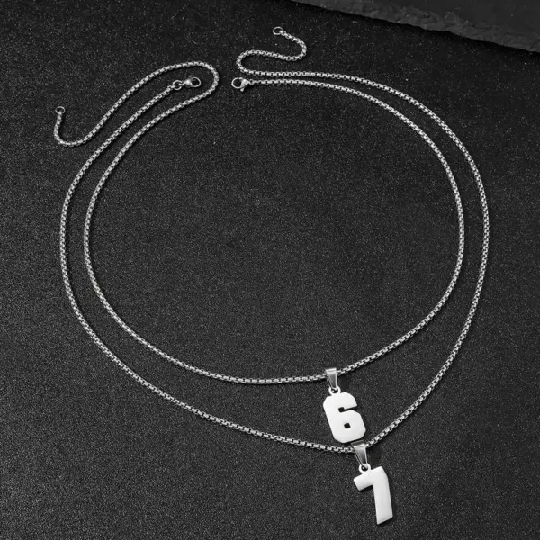 Wholesale Number Necklace For Women With PVD Vacuum Plating, 18K Real Gold Plated 304 Stainless Steel, Featuring Box Chain
