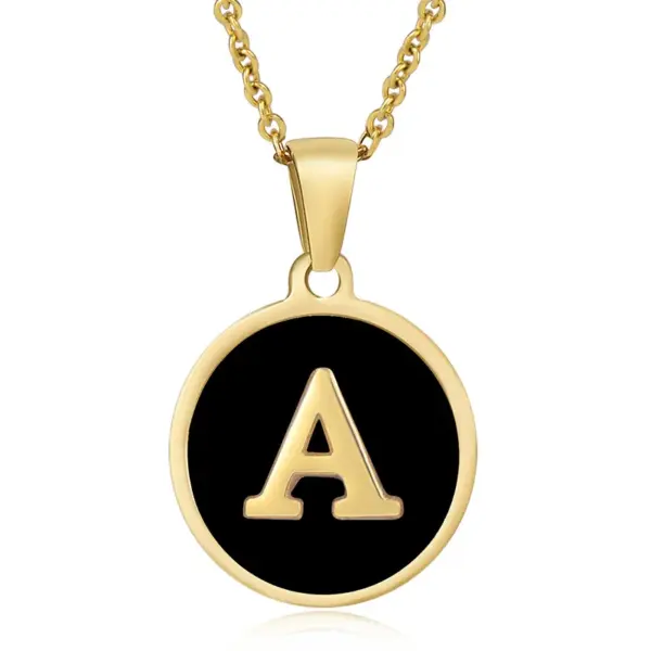 Wholesale Fashion Round Letter Stainless Steel Plating Necklace