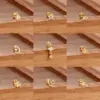 Wholesale Stainless Steel 18K Gold Simple Star Moon Sun Stud Earrings Set Women's Geometric Pattern Diamond Embedded Earring Jewelry