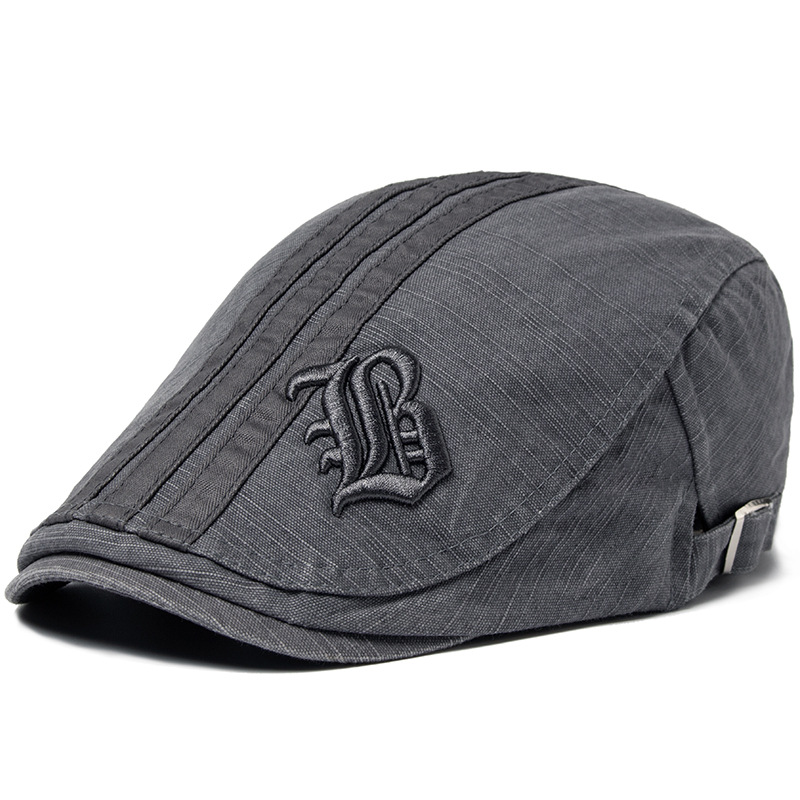 Wholesale Foreign Trade Men's Letter Beret Summer Fashion Cotton Casual Breathable Peaked Cap Retro Sun Hat Women