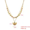Wholesale PVD Coated Real Gold Plated Sector Oval Stainless Steel Casual Hip-Hop Waterproof Non Tarnish Double Layer Necklaces