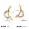 Wholesale Design Sense 18K Gold 304 Stainless Steel Gold And Silver Color Block Letter/Letter Pattern Vacuum Plating (In Furnace) Simple Line Earrings Jewelry Wholesale