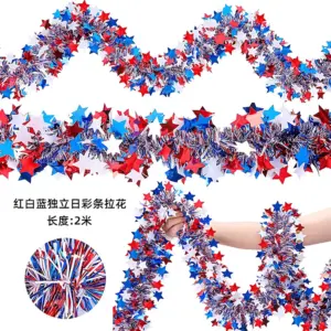 Red, White, and Blue Independence Day Ribbon Garland