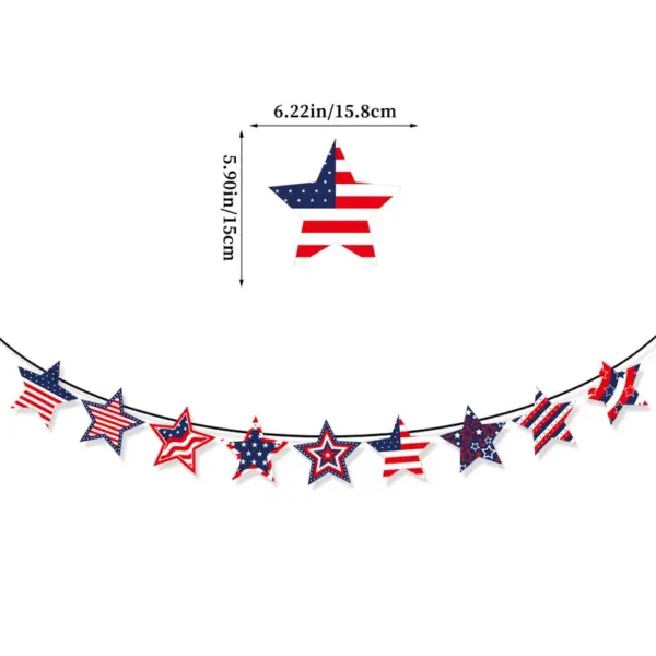 oly-15ff3c0325aae43ad46085b224d7f881 Wholesale Independence Day National Celebration Decoration Customizable Five-Pointed Star American Flag Bunting Holiday Decorations
