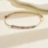 oly-1607a866cc1c09f1332c8ee4da6f14c4 Wholesale Handmade Golden Plated Wristband With Solid Color Natural Stone And 0.03µm Coating Thickness, Featuring Handmade Chain For Women