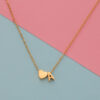Wholesale  Personalized Fashion Stainless Steel Pendant Golden Heart English Letters Small Hole Beads A- Z Couple Necklace