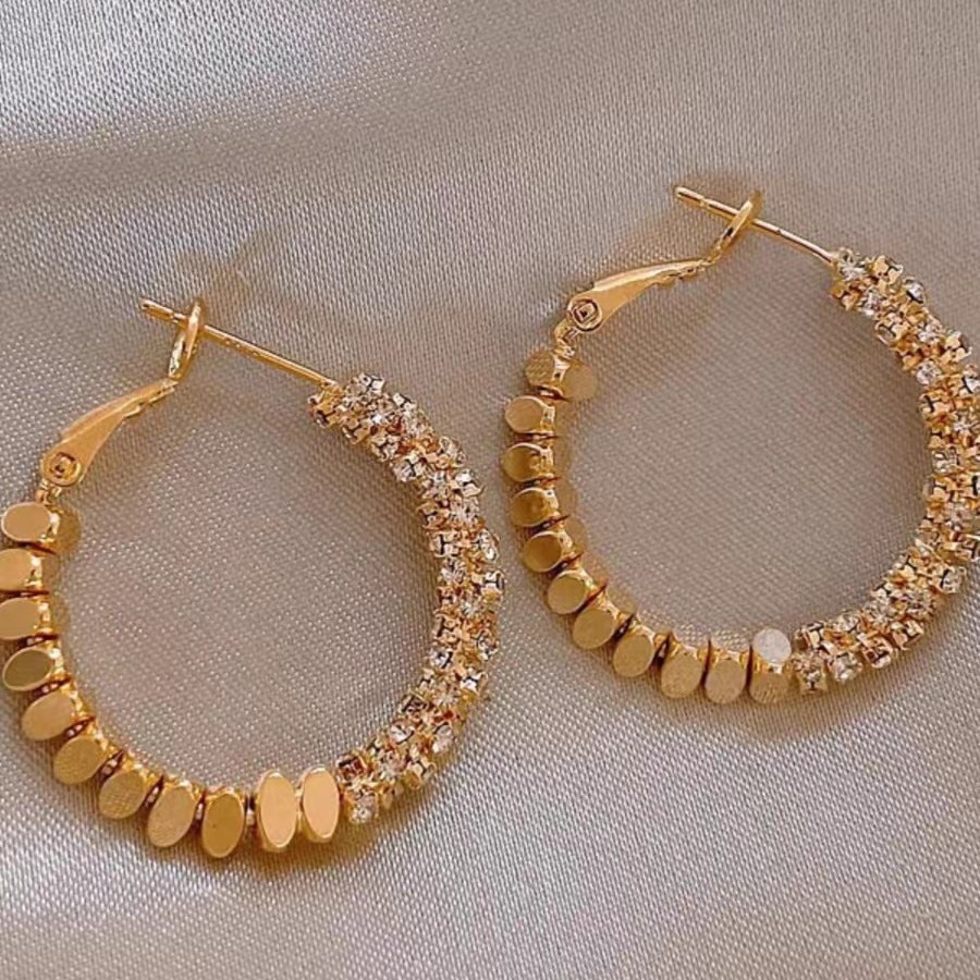 Wholesale Broken silver-niche light luxury design hoop earrings plain hoop 2024 new unique temperament explosion high-end earrings