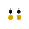 Wholesale Japanese and Korean style fresh contrast color wooden earrings simple geometric round lemon yellow earrings square earrings