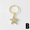 Wholesale AS Jewelry Hot Sale Full Zircon Copper Plated 18k Gold Ocean Style Starfish Whale Ring Rin82