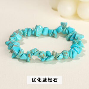 Optimized Blue Turquoise Gravel Bracelet / 5-8mm