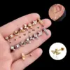 Wholesale 1 Piece Ear Cartilage Rings & Studs Vintage Style French Style Simple Style Geometric Heart Shape Crown 316L Stainless Steel Copper Waterproof Non Tarnish Surgical Steel Zircon